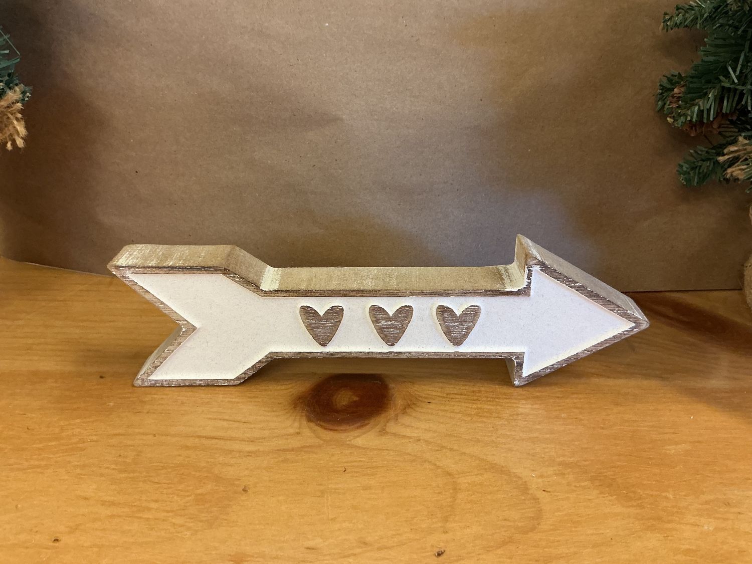 Wooden Arrow w/ Hearts