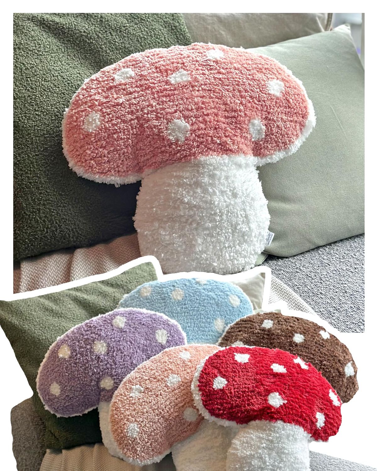 Just Grow With It Mushroom Pillow