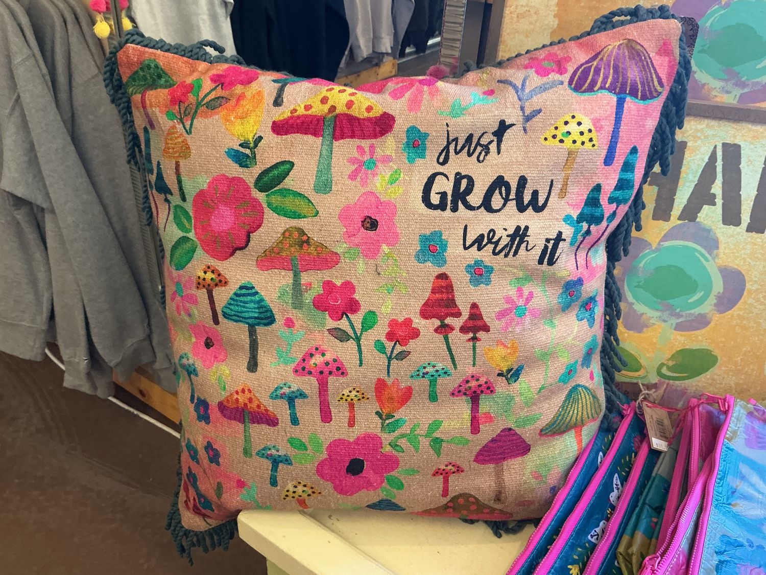 Just Grow With It Mushroom - Pillow
