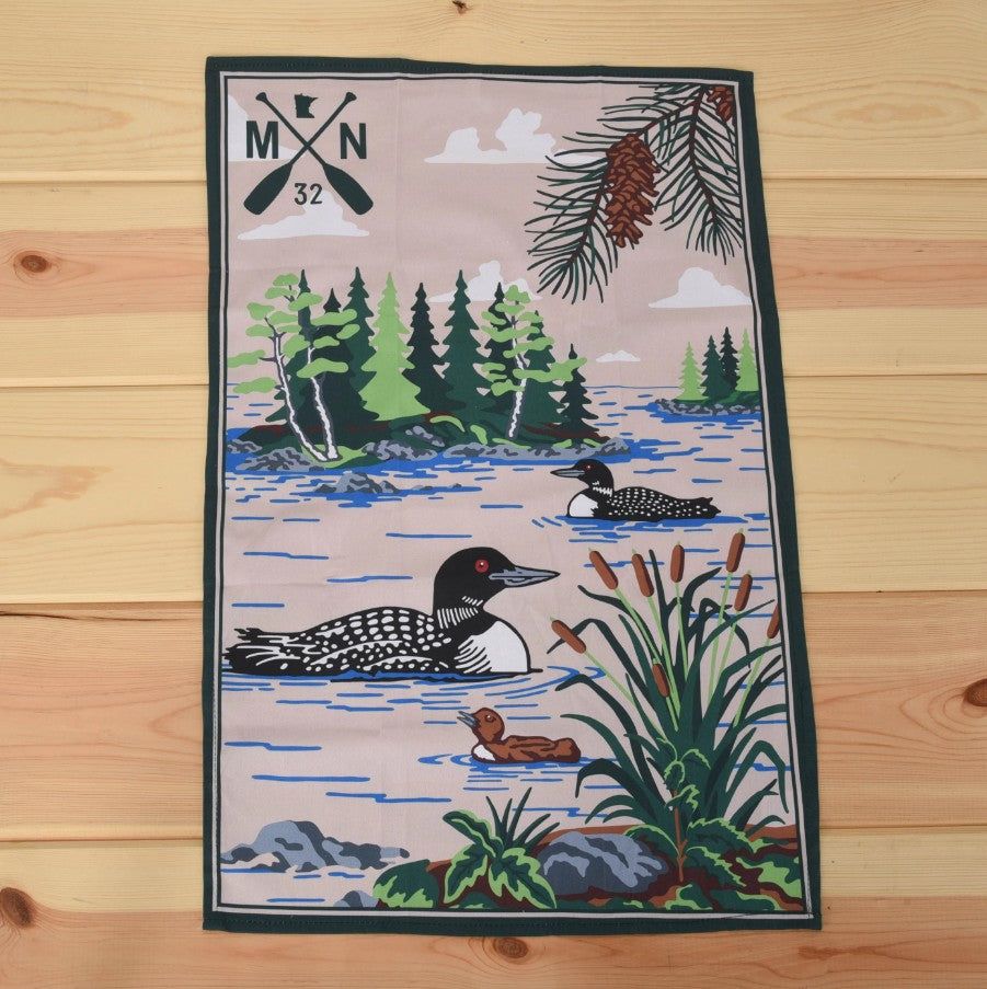 Loon Scene Tea Towel Sota