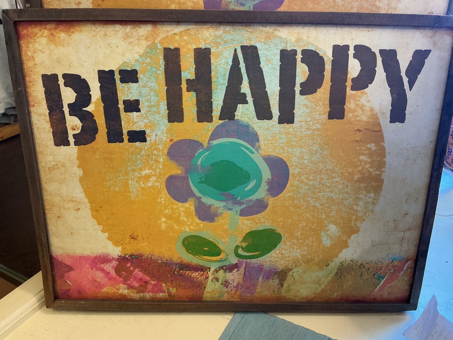 Be Happy - Wooden Box Sign