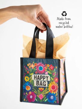 Black Floral “Happy Bag” - Reusable Bag