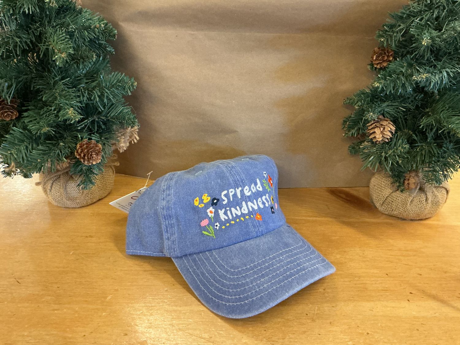 Blue Floral Spread Kindness - Stonewashed Baseball Cap