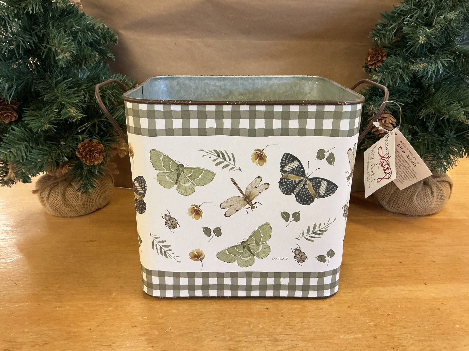 Tin Butterfly Bin