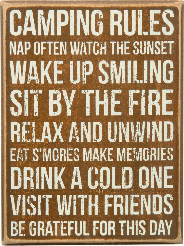 Camping Rules Box Sign 27371