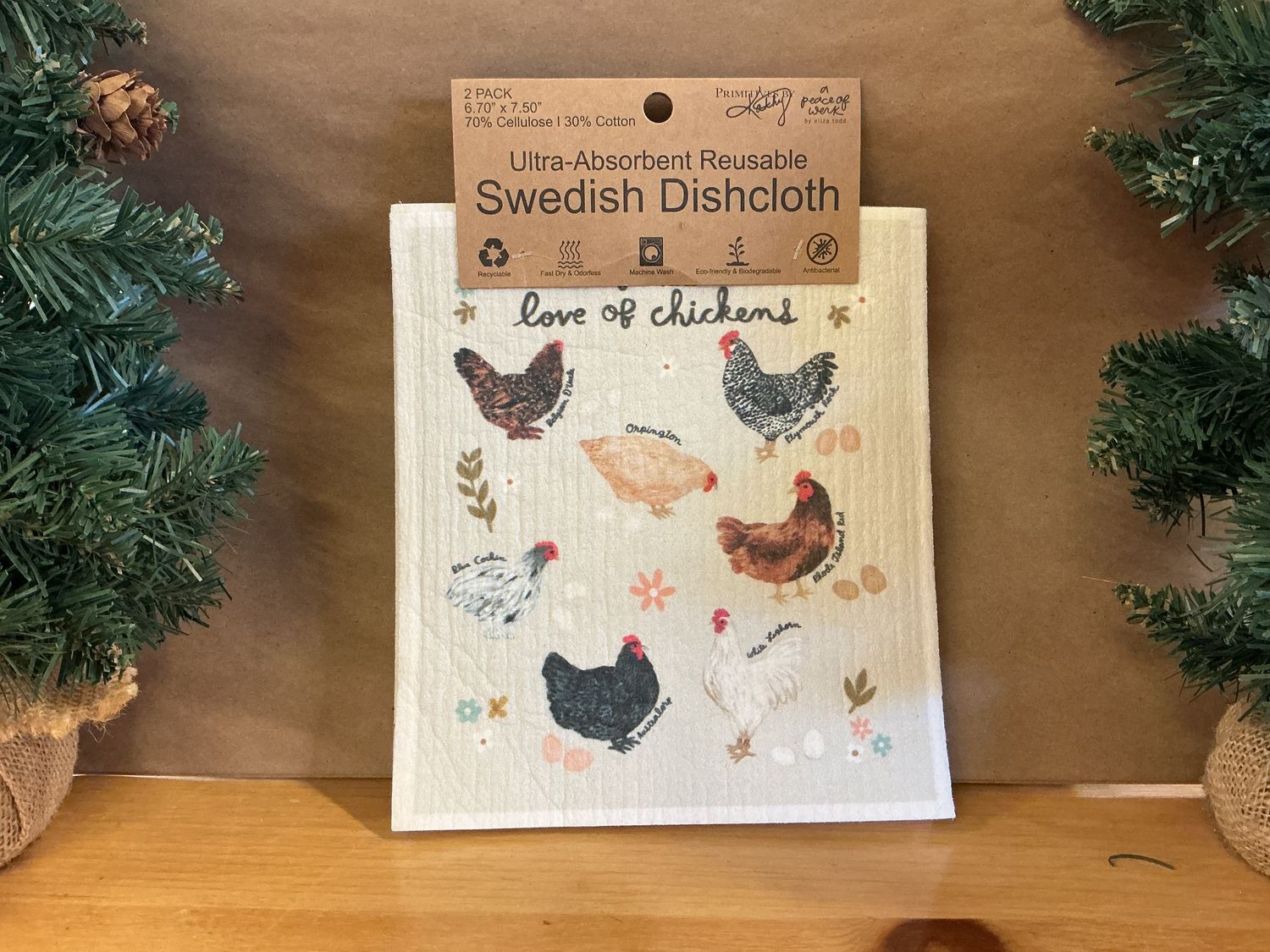 Love Of Chickens/Goats - Swedish Dish Cloth Set