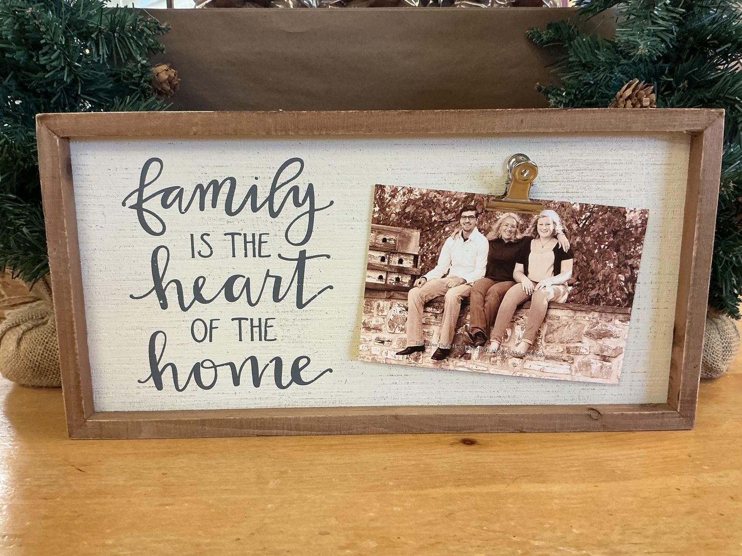 Wooden Family Photo Holder - Sign