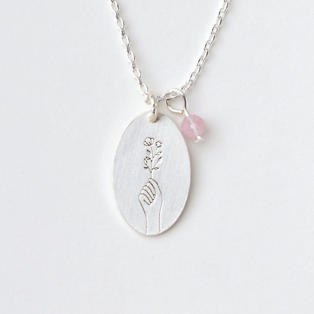 Intention Charm Necklace - Rose Quartz