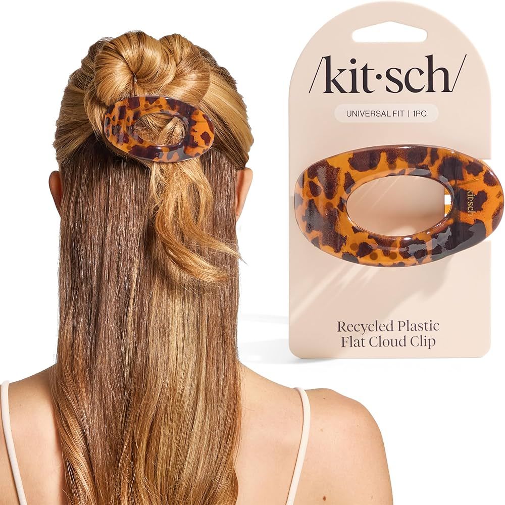 KITSCH Medium Flat Claw Clips for Women - Stylish Flat Hair Clips for Women, Strong Hold for Thick &amp; Fine Hair | Non-Slip for Secure, Comfortable All-Day Wear