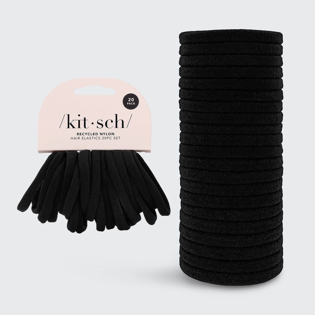 KITSCH Recycled Nylon Hair Ties Hair Elastics (Pack of 20)