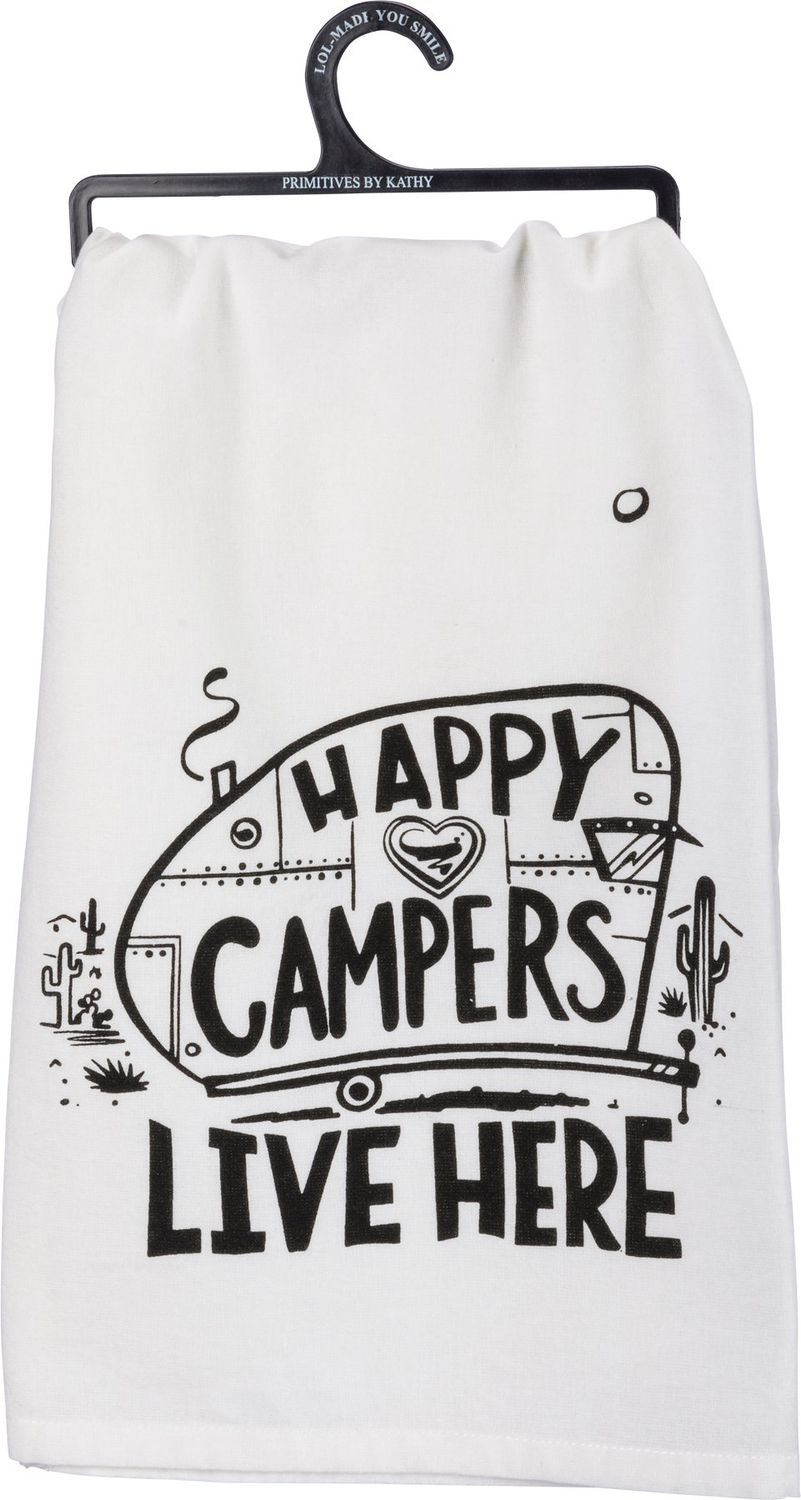 dish towel - happy campers live here
