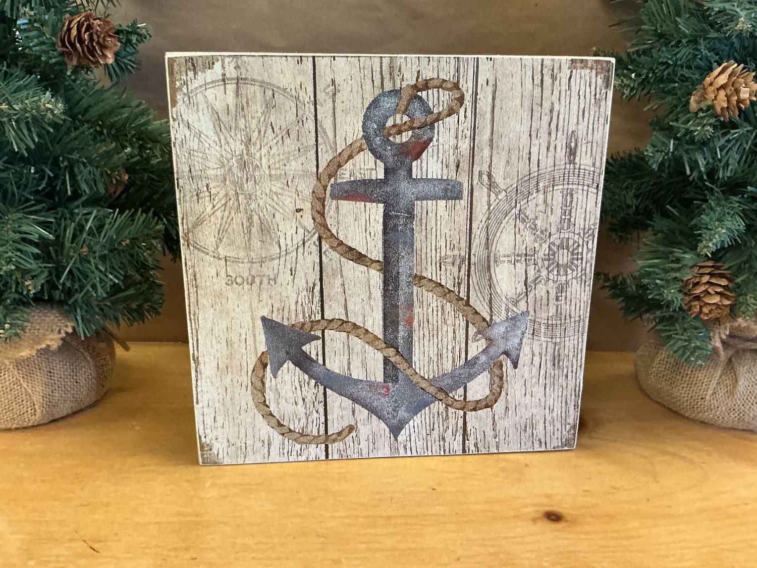 Anchor - Wooden Box Sign