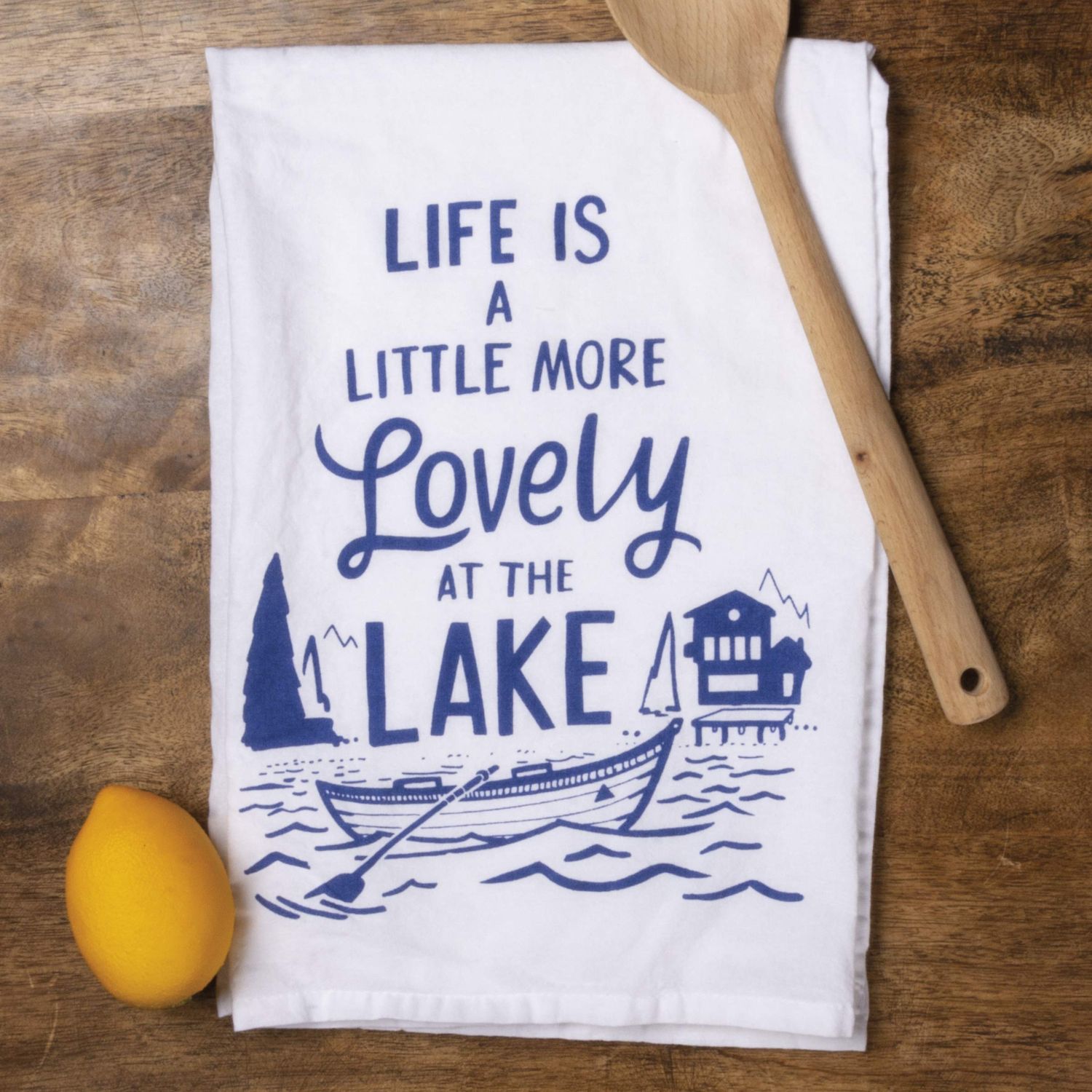 At The Lake Dish Towel