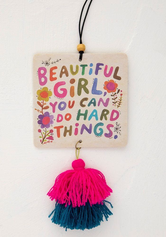 Beautiful Girl You Can Do Hard Things air Freshener