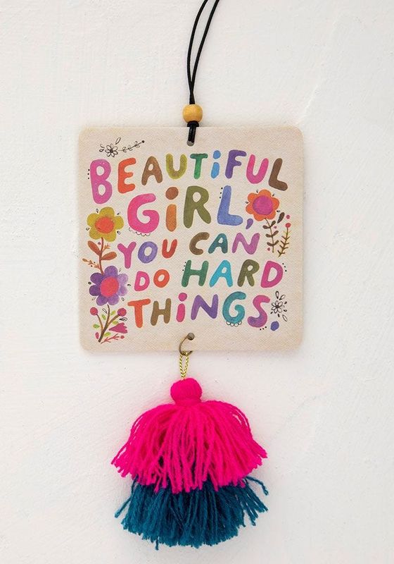 Beautiful Girl You Can Do Hard Things air Freshener