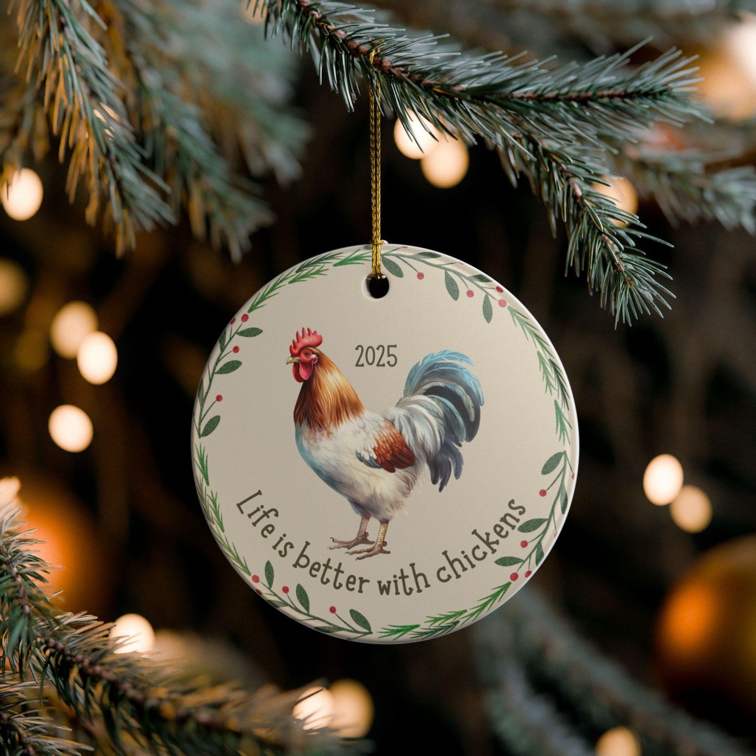 Better with Chickens Slat Ornament