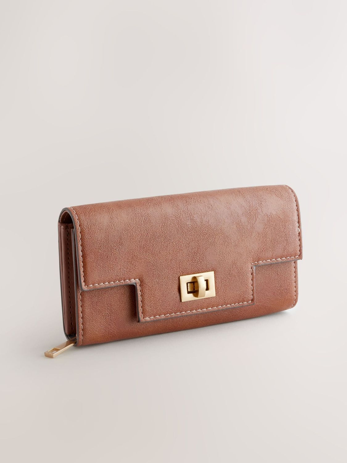 Brown Buckle Flap Pursse