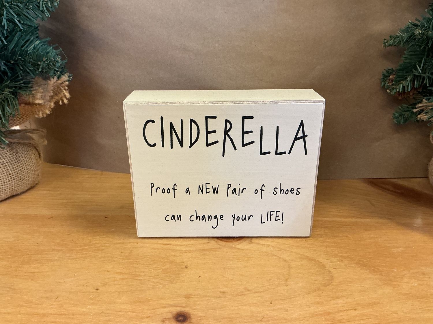 Cinderella Shoes - Wooden Box Sign