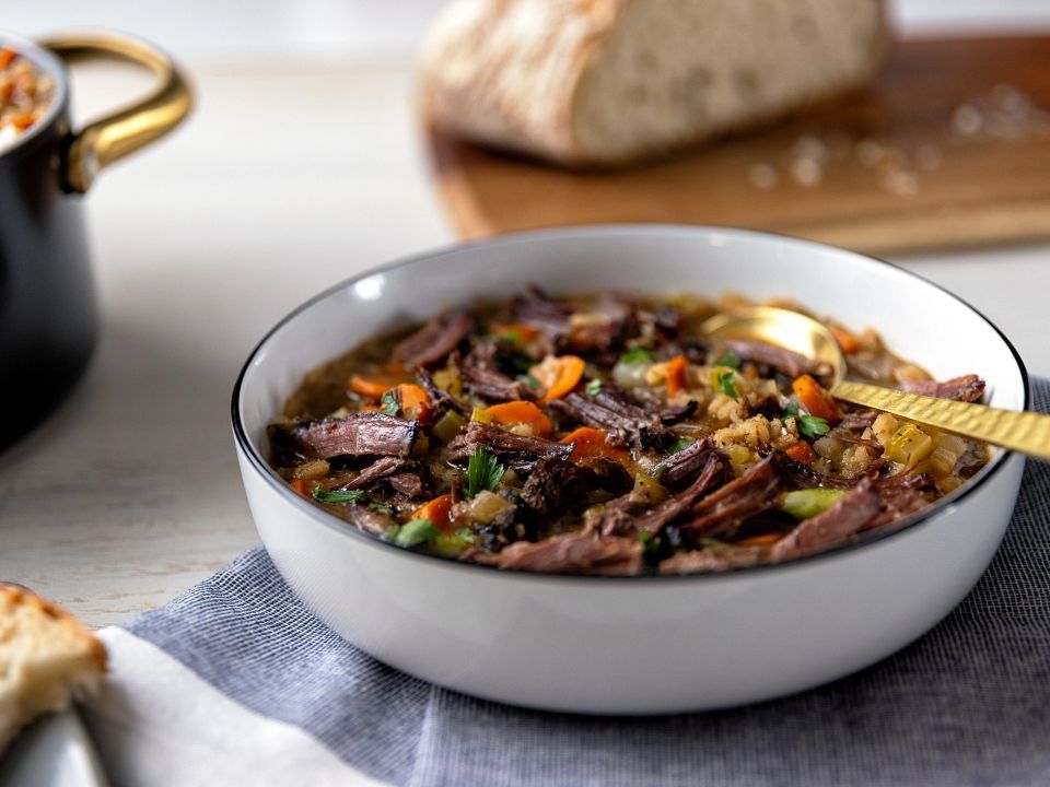 Classic Beef Basrley. Soup