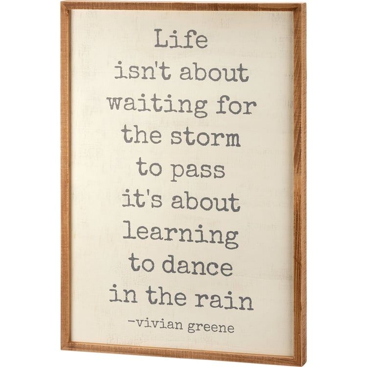 Dance In The Rain Inset Box Sign