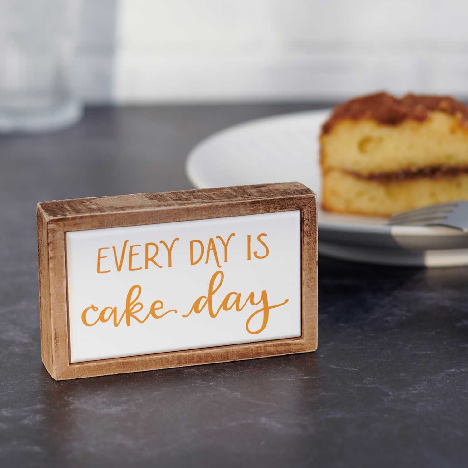 Every Day is Cake Day Decorative Wooden Box Sign Decor 4.5 inch x 2.75 Inch
