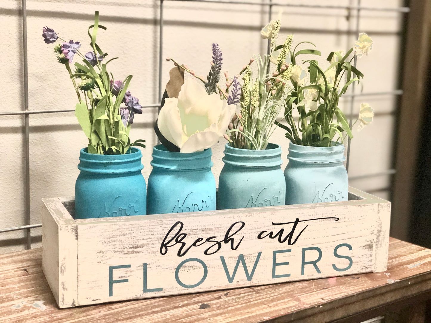 Floral Canning Jar Box Sign