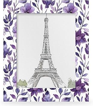 Floral Frame With Purple Boarder