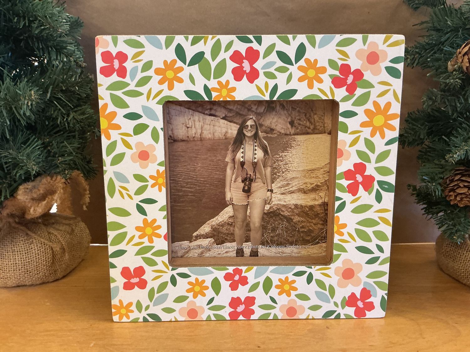 Florals - Wooden Box Photo Frame