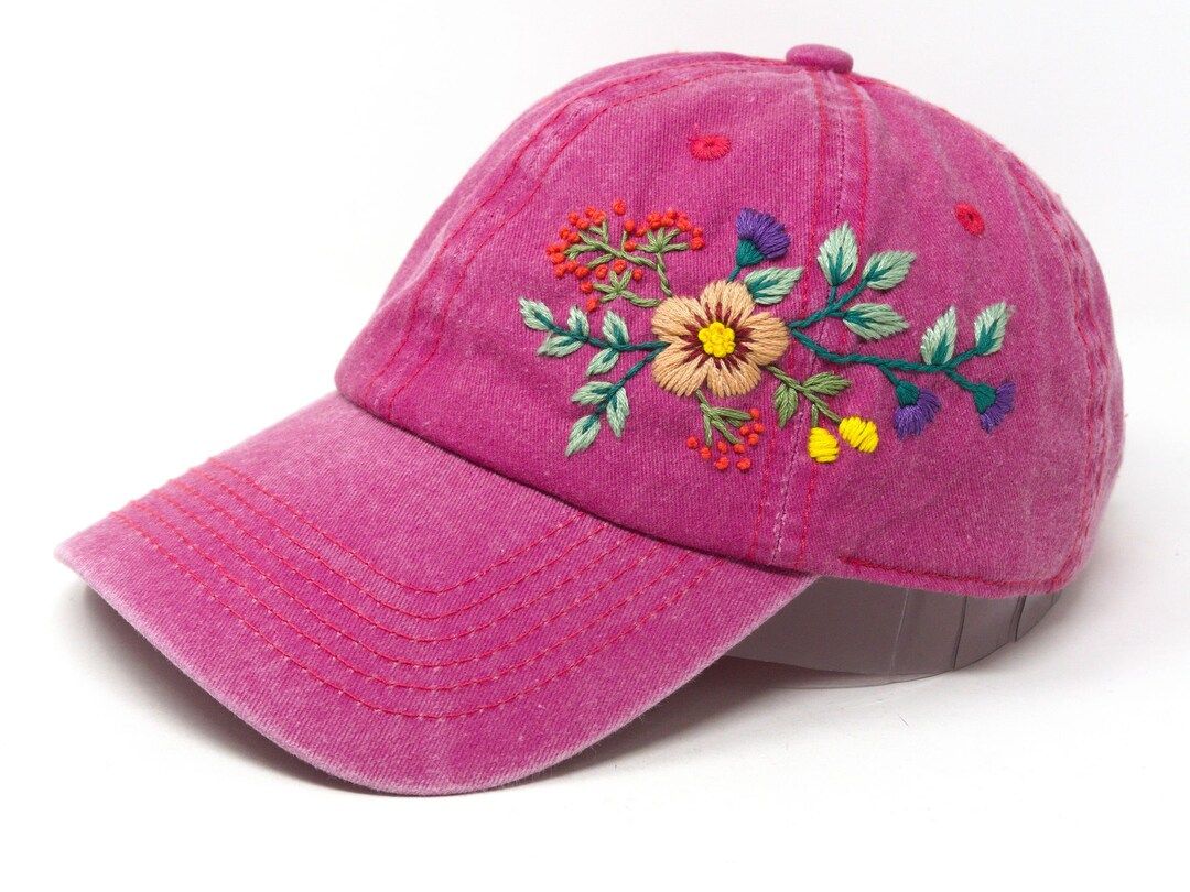 Green Cap With Pink Floral