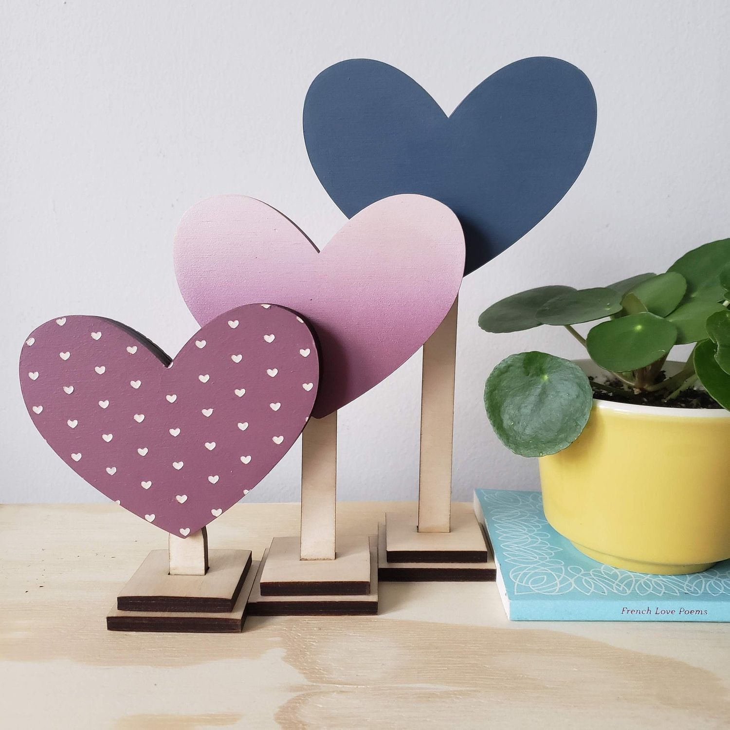 Heart Shaped Wooden Shelf Sitter (Love You More