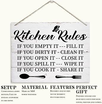 Kitchen Rules Sign