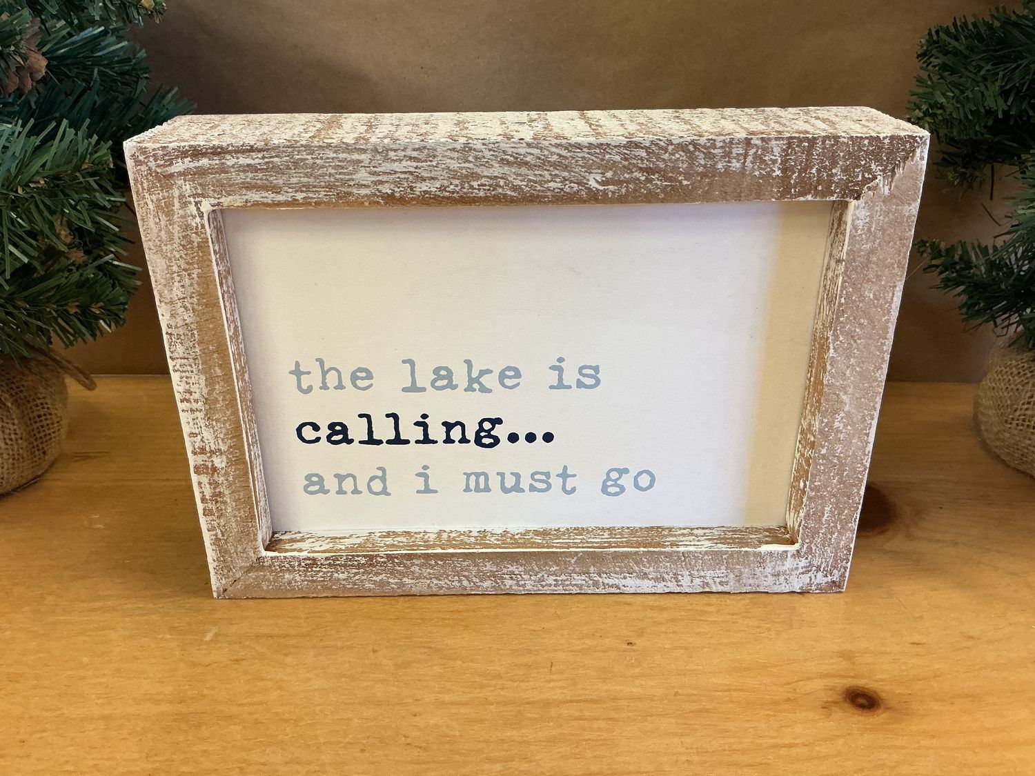 Lake Is Calling - Wooden Box Sign