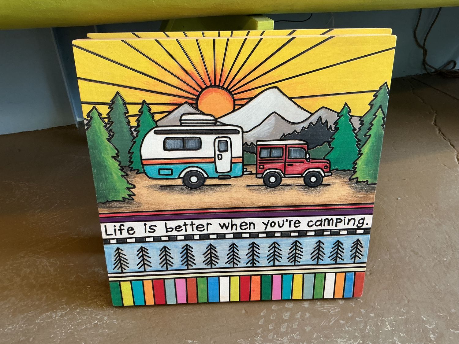 Life Is Better When Youre Campimg - Wooden Box Sign