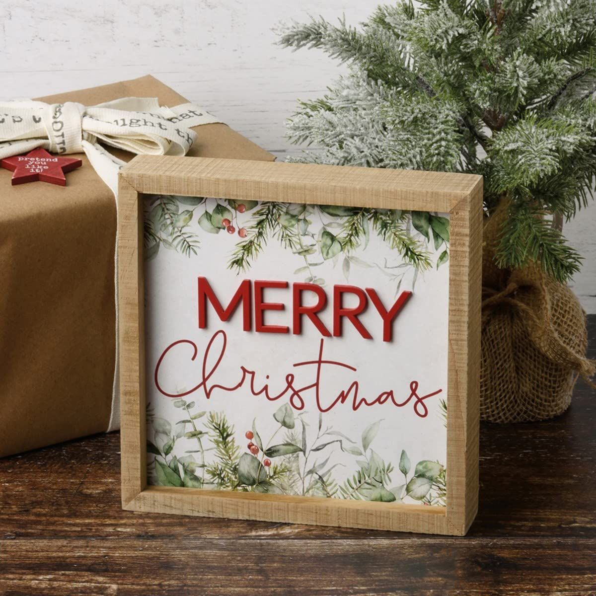 Merry Christmas Inset Box Sign
