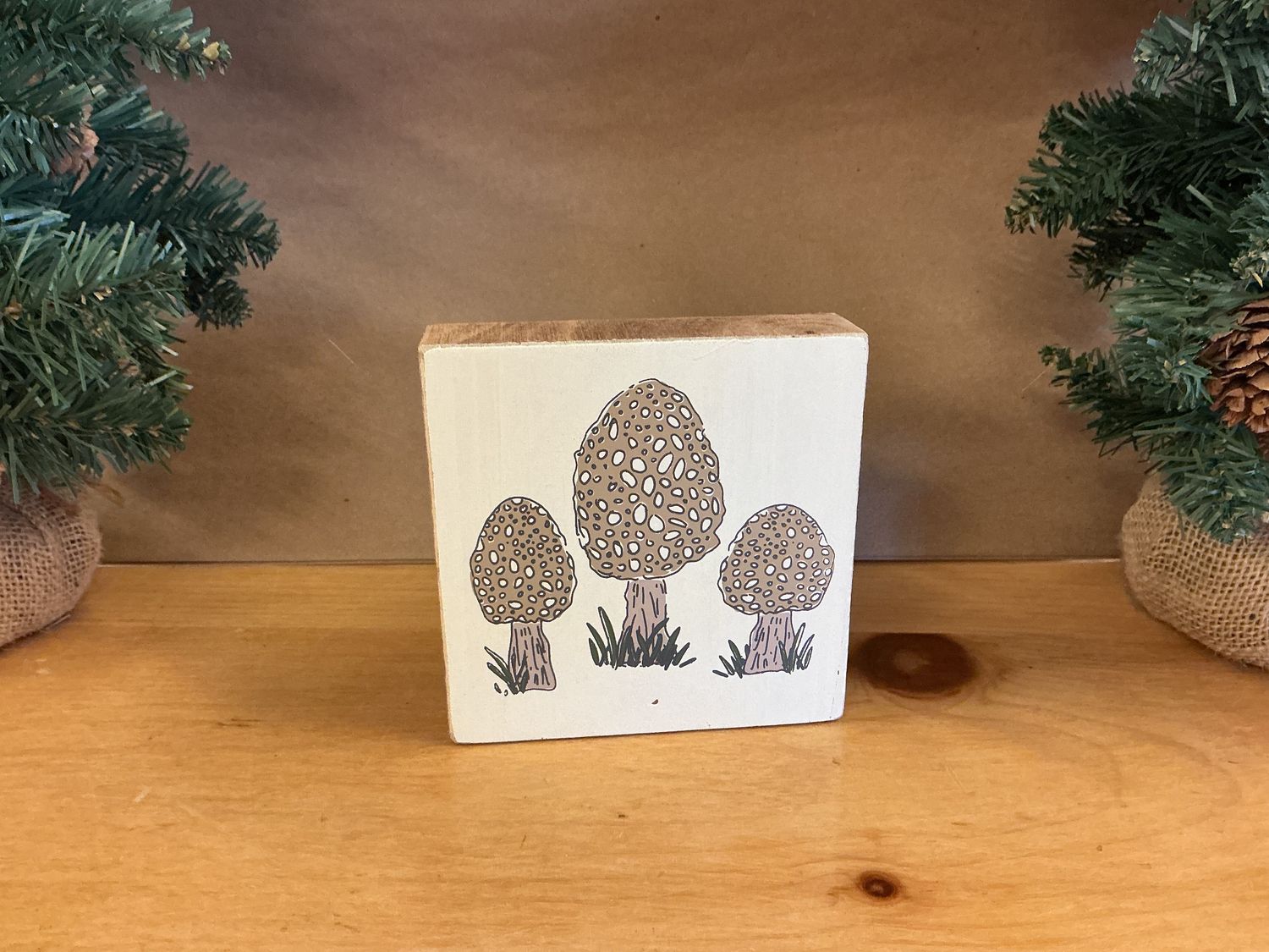 Morel Mushroom - Wooden Box Sign