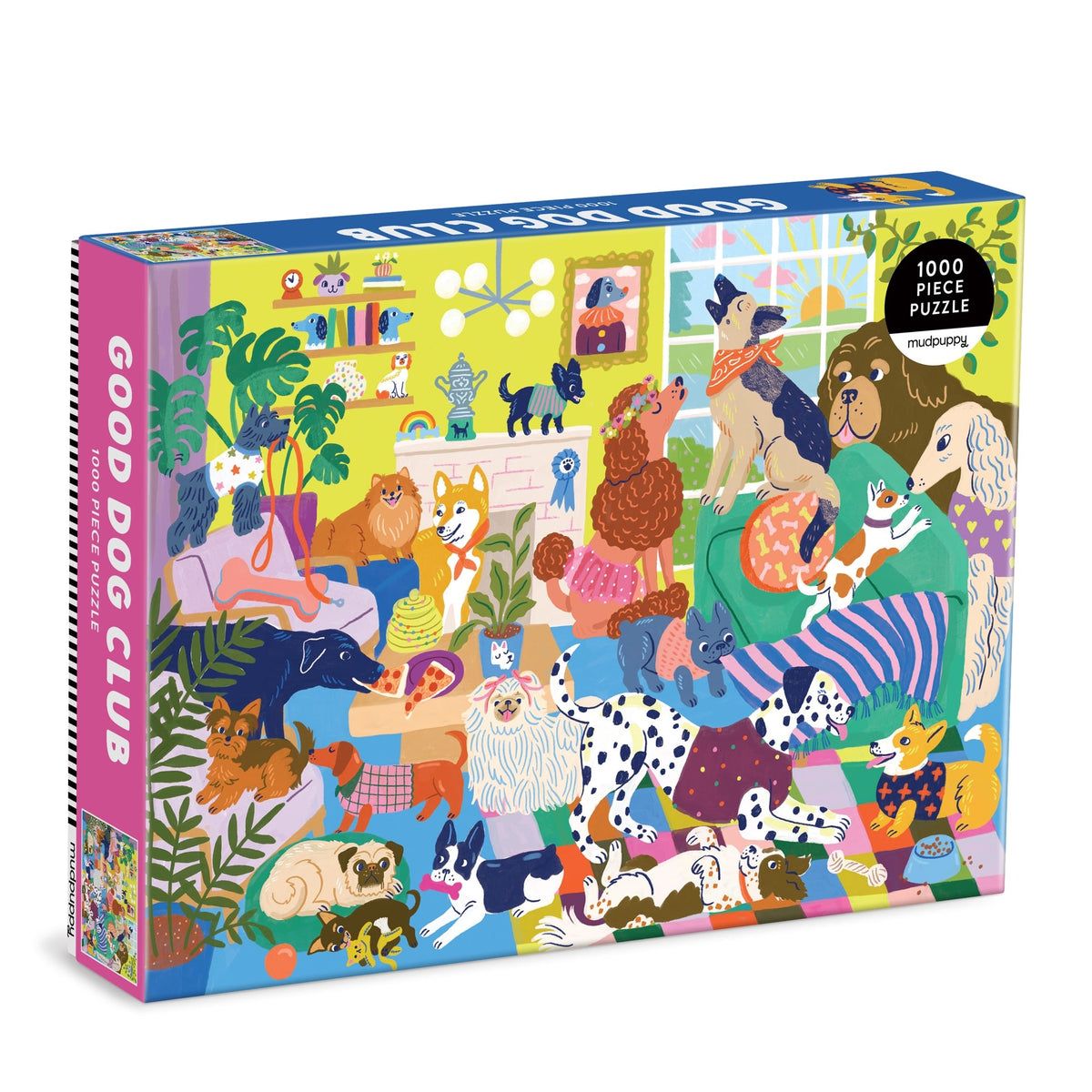 Mudpuppy Good Dog Club – 1000 Piece Family Jigsaw Puzzle with Colorful and Fun Illustrations of Dogs Having Fun for Children Ages 8 and Up