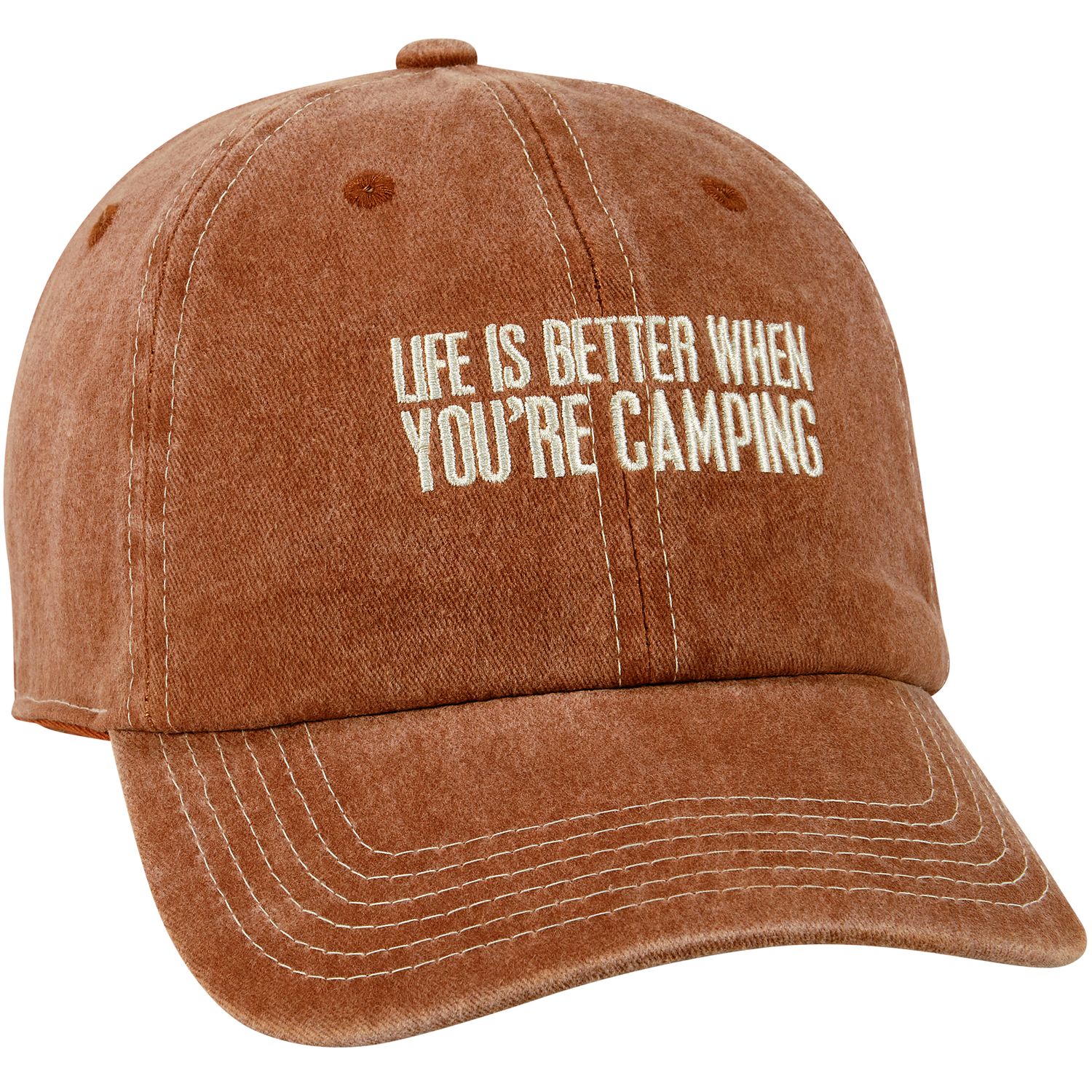Primitives by Kathy 113800 Life is Better When You're Camping Baseball Cap Brown