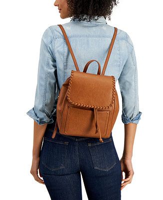 brown whipstitch backpack