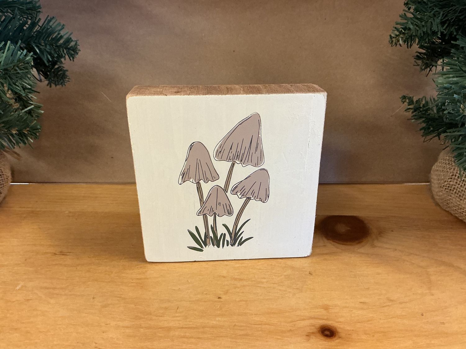 Mushrooms - Wooden Box Sign