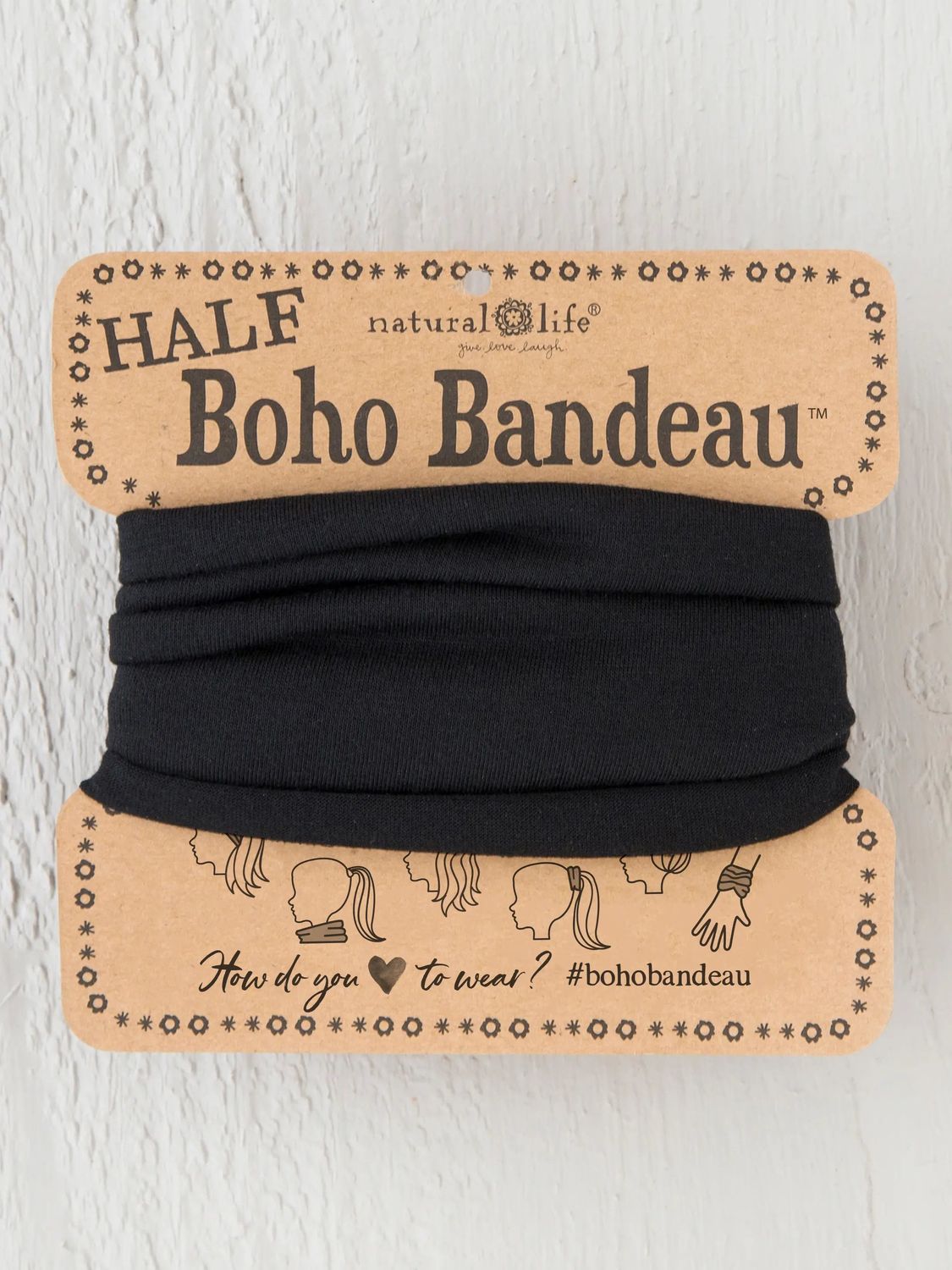 Natural Life Half Boho Bandeau in Black