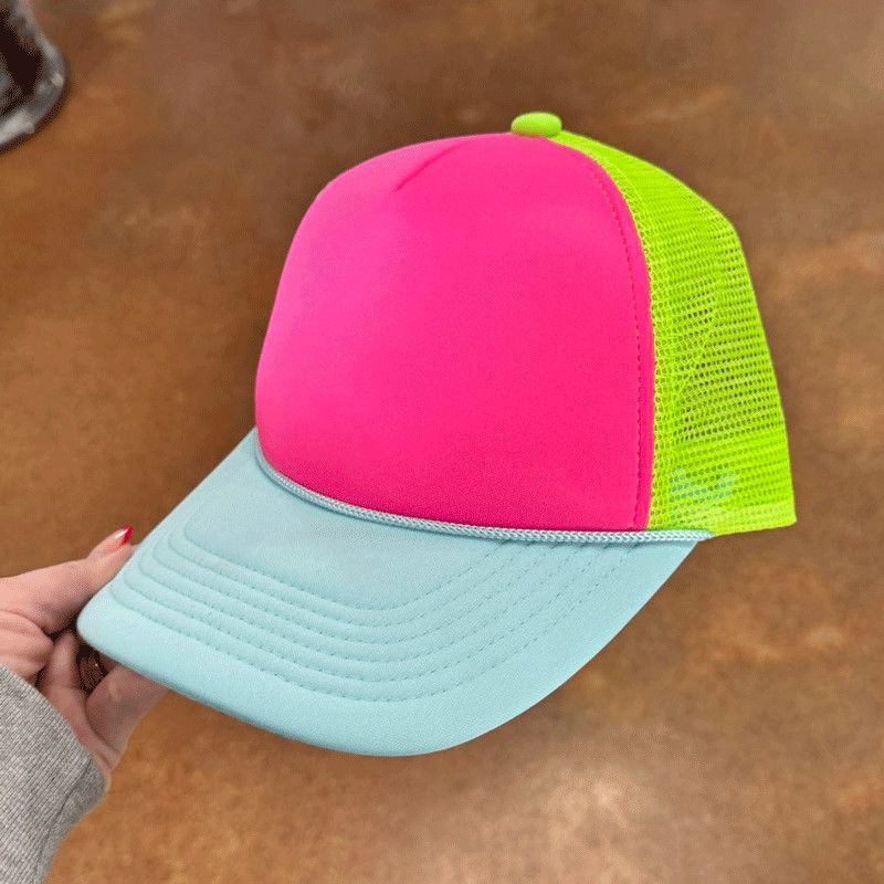 Neoprene Trucker Cap pink/green/blue