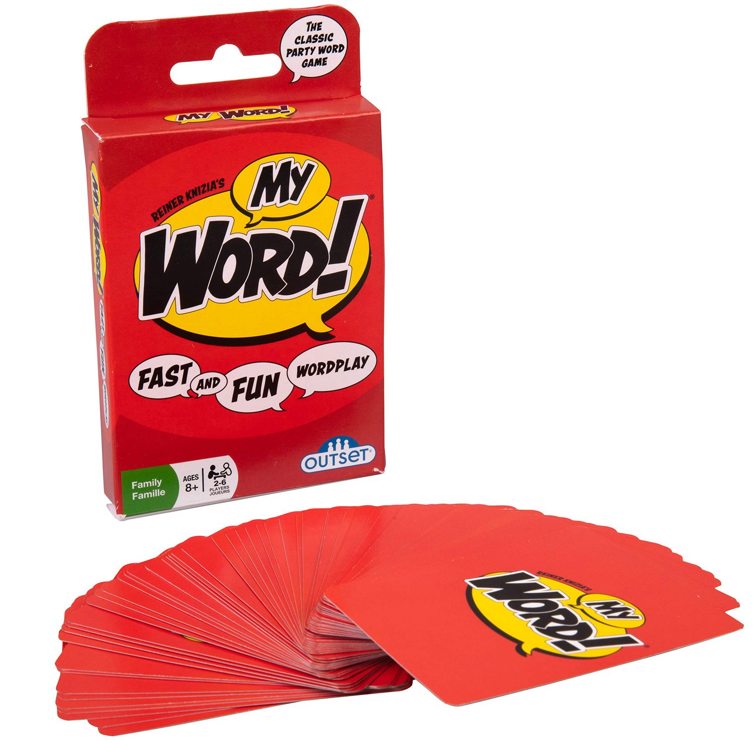 Outset My Word Party Word Game 55 Cards of Reiner Knizia S Classic Word Spieling Game Flip Cards to Find a Word