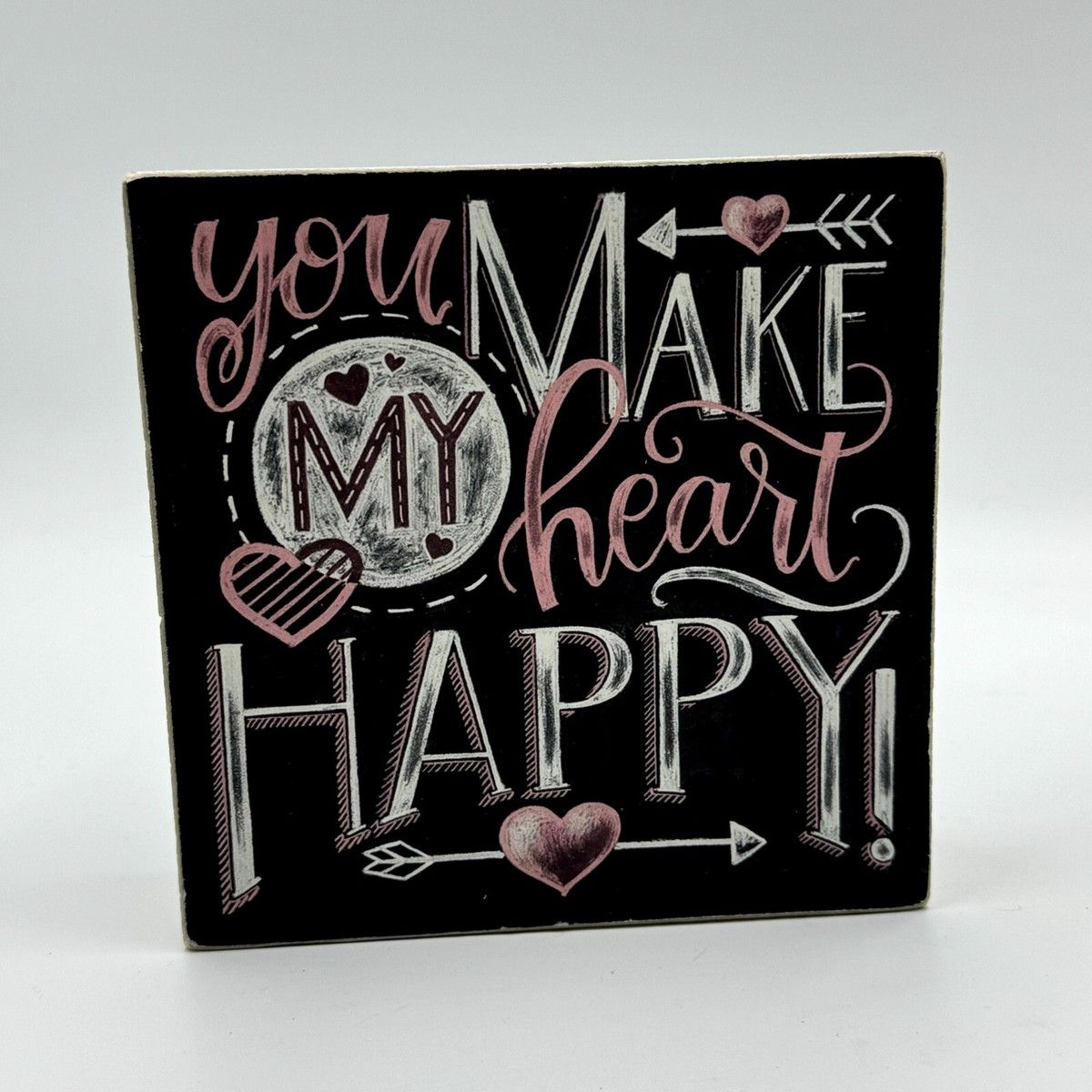 Primitives by Kathy Box Sign, 19-Inch by 33-Inch, Peace Love Happy