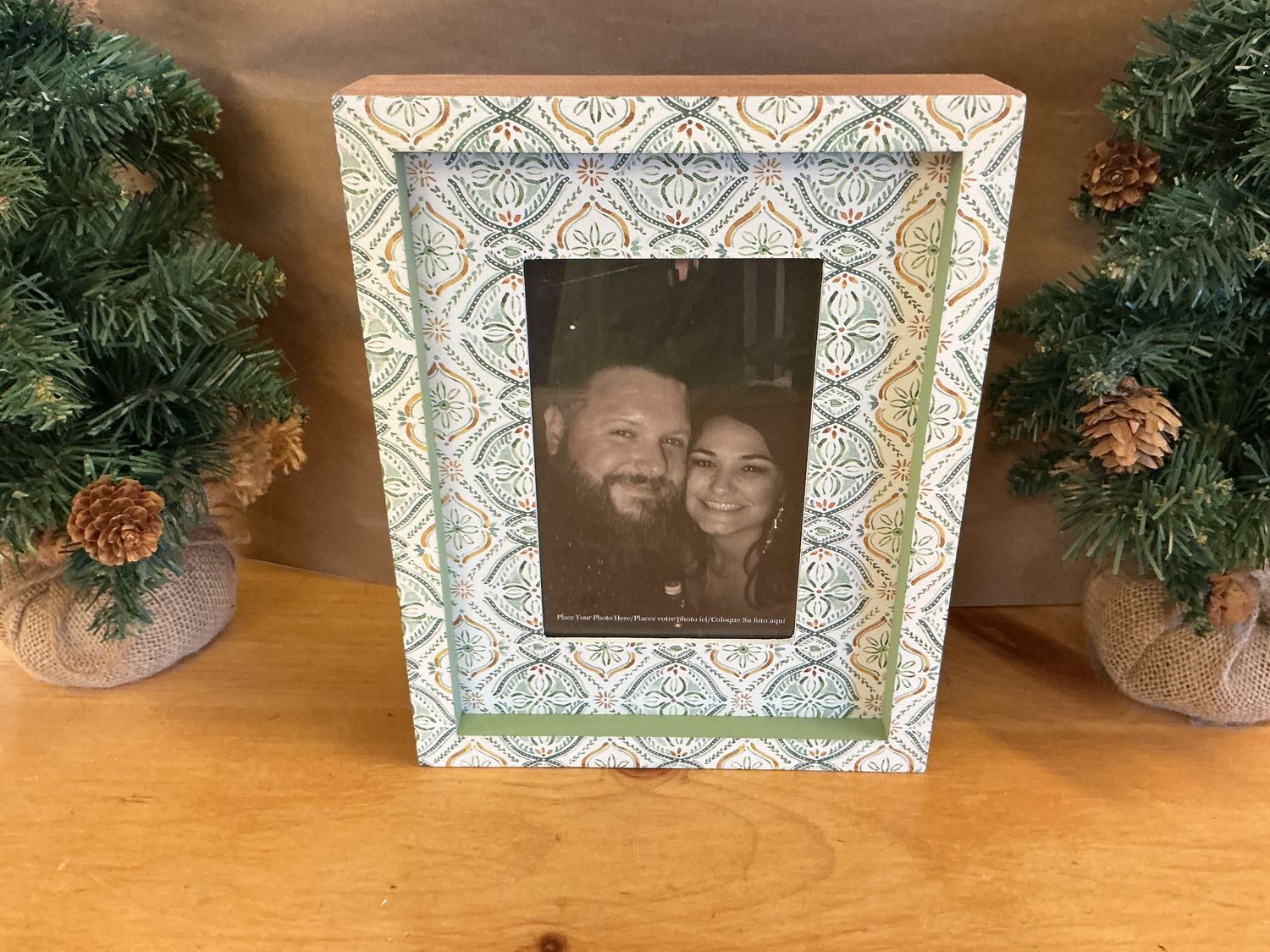 Green Mosaic Inset - Wooden Box Frame