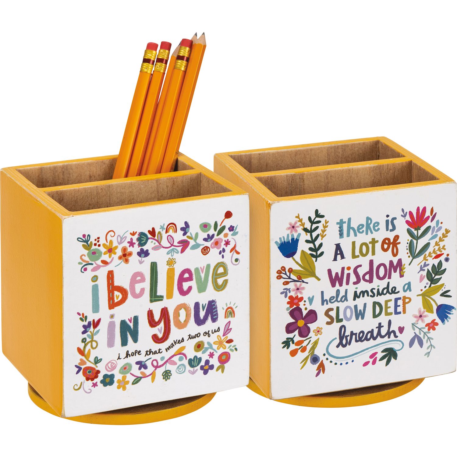 Primitives by Kathy I Believe in You I Hope That Makes Two of Us; There is a Lot of Wisdom Held Inside a Slow Deep Breath Decorative Pencil Spinner