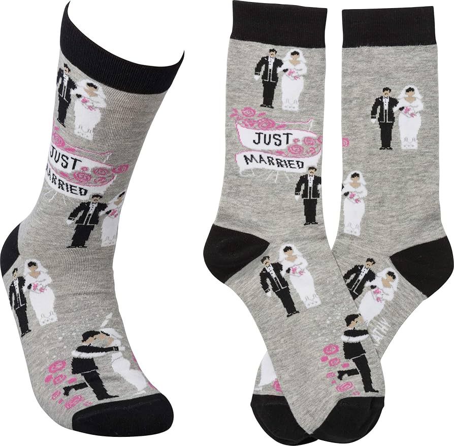 Primitives by Kathy LOL Made You Smile Silly Socks, Just Married