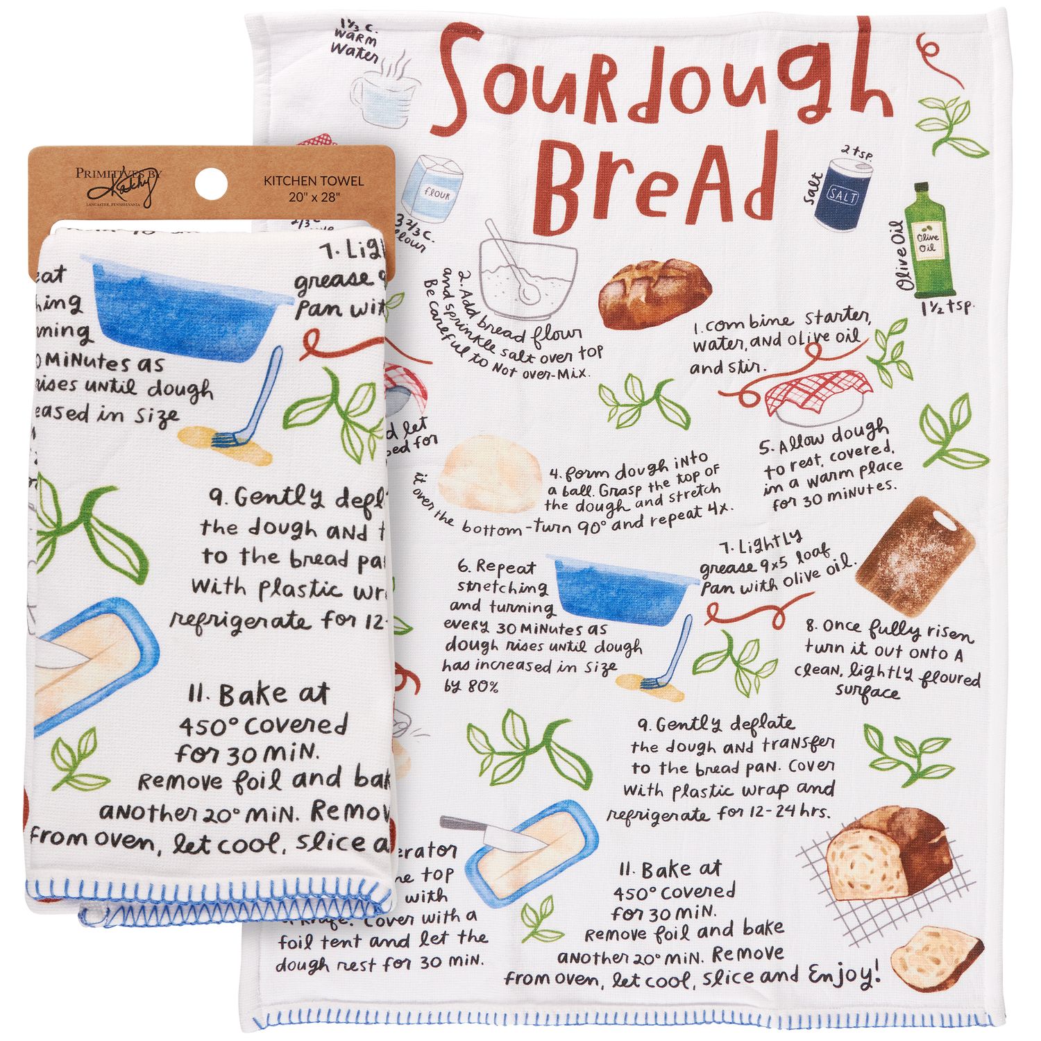 Primitives by Kathy Sourdough Bread Recipe Kitchen Towel