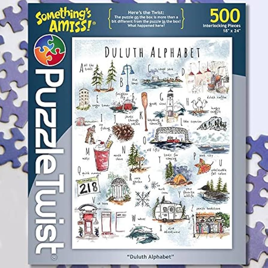 Puzzletwist Jigsaw Puzzle | Duluth Alphabet | Something's Amiss! Series | 500 Pieces | Lakeside Popular Family Pastime
