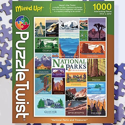 Puzzletwist Jigsaw Puzzle | National Parks and Treasures | Mixed Up! Series | 1000 Pieces | Vacations Landmarks Family Pastime
