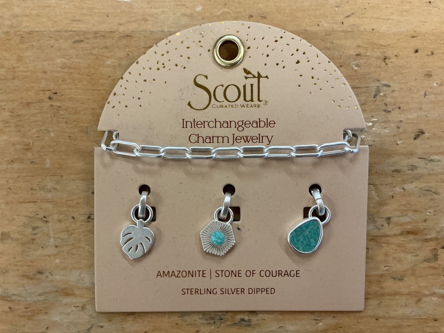 Amazonite/Silver Interchangeable Charm - Bracelet